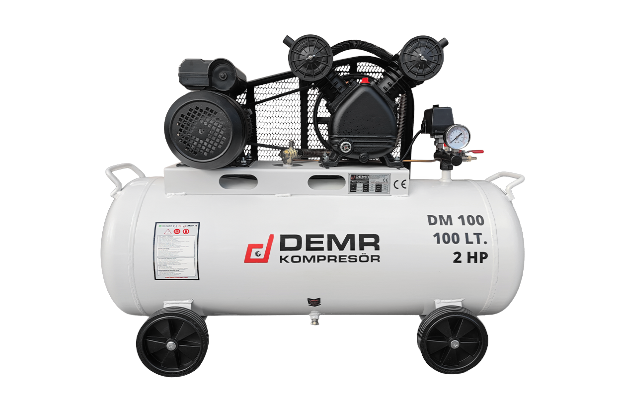 100 lt 2 Kafa 8 Bar 2 Hp Pistonlu Hava Kompresörü